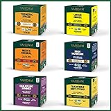VAHDAM wellness teas starter package | 6 flavors - 15 tea bags each | Green tea, chai tea, black tea, oolong tea, herbal tea gift set | 90 tea bags | New year gift