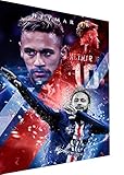 Magic Canvas Art Neymar Fußball Pop Art Leinwandbild 1- teilig Hochwertiger Kunstdruck Wandbilder – B8386, Material: Poster ungerahmt, Größe: 40 x 30 cm