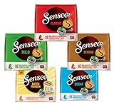 Senseo Pads,Probierbox mit 5 Sorten, 74 Kaffeepads UTZ-zertifiziert, 5er Vielfaltspaket, 4090050