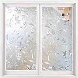 Antistatische Glasfolie , blühende Blumen und lichtmindernde dekorative Fensteraufkleber, geeignet für Homeoffice- Shops L 45x300cm