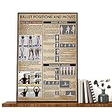 Balletttanz-Poster mit Fuß- und Armposition, Detailwissen über Ballett-Poster, Essentials 4, pädagogisches Ballettbild, ohne Rahmen, 61 x 91,4 cm
