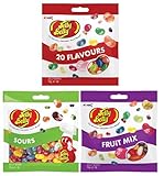 Jelly Belly Mix - 20 Flavours Mix mit den beliebtesten Sorten, Fruit Mix und Sours - Jelly Beans (3 x 70g)