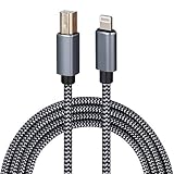 WORLDBOYU Lightning auf MIDI Kabel USB OTG Typ B Kabel für ausgewählte iPhone, iPad Modelle für Midi Controller, elektronisches Musikinstrument, Midi-Tastatur, USB-Mikrofon (4,5 m)
