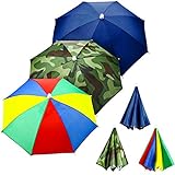 3 Stücke Regenbogen Regenschirm Hüte Camouflage Fishing Cap Sonnenschirm Stirnband (Style B)
