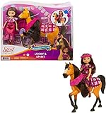 Spirit GXF63 - 'Spirit - frei und ungezähmt' Miradero Festivalstand Lucky Puppe (18 cm) und Pferd Spirit (20cm) mit langer Mähne und Zubehör, tolles Geschenk für Kinder ab 3 Jahren