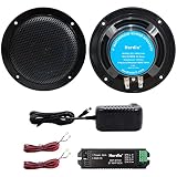 Herdio 4 Zoll Deckenlautsprecher, wasserdichte Einbaulautsprecher, Bündige Montage Sound,kompatibel mit B