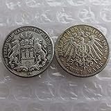 Rare Antique Ancient European Germany 1898 2 Reichsmark Silver Color Coin Seltene Münze