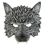 W WIDMANN MILANO Party Fashion - Wolfsmaske kinnlos, Tiermaske, Halbmaske, Accessoire Halloween,