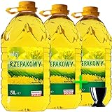 15L Rapsöl 3x5L Speiseöl Herkunft: Polen 15 Liter Pflanzenöl Bratöl Frittieröl + schwarzem Platinux 35ml-Portionsbecher Rapeseed oil