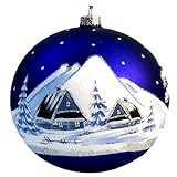 Weihnachtskugel Christbaumkugel 15 cm Celebration Edition 20 Winterlandschaft Blau Silber weiß