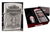 Zippo Feuerzeug Harley Davidson Eagle Emblem Geschenk-Set