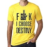 Herren Tee Männer Vintage T-Shirt Destiny Blasses Gelb