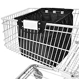 achilles Einkaufswagentasche faltbar mit Kühlfach und Flaschenfächer, Easy-Carrier, Einkaufstasche für alle gängigen Einkaufswagen, Tasche zum Einhängen, schwarz, 54x35x39 cm