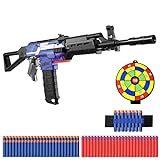 Spielzeug Pistole Elektrisch für Nerf Gun Pfeile, 3 Modi Schuss Automatischer Blaster mit Magazin , USB Aufladbares Spielzeug Gewehr mit 100 Schaumtoff Patronen, Geschenk ab 6 Jahre Kinder, Erwachsene