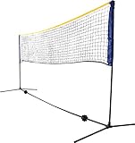 Schildkröt Netzgarnitur Kombi, freistehendes Freizeit-Netz für Badminton, Street-Tennis und andere Sportarten, stufenlos höhenverstellbar von 0,75 m bis 1,55 m, Breite 3 m, 970994