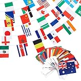 Juvale Länder-Flaggen (Set, 250 Stück) – Girlande mit 150 Verschiedenen Landesflaggen - Internationale Flaggen der Welt - Ideal als Party-Dekoration - 60,9 m Länge, Flaggen je 21,6 x 13,2 cm