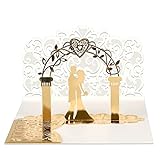 Pop Up Hochzeitskarte - Ausgefallene Glückwunschkarte für Brautpaar - 3D Hochzeitskarte mit Weiß Umschlag - Perfektes Hochzeitsgeschenk für Standesamt & Kirchliche Trauung