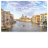 BilderKing Schönes Acrylglas-Bild 90x60cm Skyline Venedig. EIN Elegantes, modernes 5mm Acrylbild Canal Grande Für Wohnzimmer, Schlafzimmer, Flur, Küche. Mit Befestigung für schwebende Optik