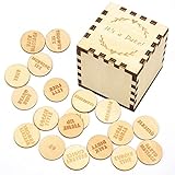 Date Night Activity Tokens, Funny Tokens 20 Couples Games Date Night Ideas Date Night Games Funny Wooden Couples Date Night Activity Token for Couples (Circle 3)