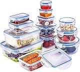 QCen Frischhaltedosen mit Deckel, Vorratsbehälter für Lebensmittel, Lunchbox ohne BPA, geeignet für Mikrowellengeschirr (ohne Deckel ), Kühlschrank und Geschirrspüler