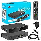 MAG 520 Original Infomir & HB-DIGITAL 4K IPTV Set TOP Box Multimedia Player Internet TV IP Receiver # 4K UHD 60FPS 2160p@60 FPS HDMI 2.0# HEVC H.256 Unterstützung # ARM Cortex-A53 + HDMI Kabel.