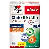 Doppelherz Zink + Histidin DEPOT – Mit 15 mg Zink als Beitrag für die normale Funktion des Immunsystems und für den Erhalt normaler Haut – 100 Tabletten
