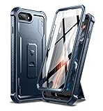 Dexnor für Apple iPhone 7 Plus/8 Plus Hülle, [Eingebauter Displayschutz und Kickstand] Heavy Duty Military Grade Schutz Stoßfeste Schutzhülle für Apple iPhone 7 Plus/8 Plus - Marineblau