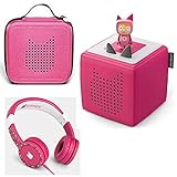 Toniebox Starterset Pink + Ordnungsbox für viele Tonies + Kinderkopfhörer Tonie-Lauscher