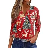 Weihnachtspullover Damen Gr 52 Weihnachts Shirt Ideen Festliche Blusen Damen Musselin Bluse Cashmere Pullover Damen Weihnachten T-Shirt Festliche Blusen Rot L