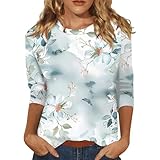 Damen 3/4 Arm Shirt Oberteile Damen Kleidung Damen Oversize Pullover Damen Karohemd Damen Sweater Damen Thermoshirt Damen T Shirt Damen Langarmshirts Für Damen Oberteile Damen Herb