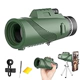 Monocular Telescope HD 80X100 HD Fernrohr Monocular Telescope Handy Fernglas objektiv FMC BAK4 Wasserdicht mit Halterung & Stativ für Klettern Vogelbeobachtung Jagd Konzert Fußballspiel R