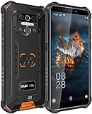 OUKITEL WP5 Pro (2021) Handy Android 10.0 8000 mAh Akku Rugged Smartphone 4 GB + 64 GB IP68 Mobiles, 4G Dual-SIM, 3 Kameras, 4 LED-Blitz, Freischaltung OTG, GPS (Orange)
