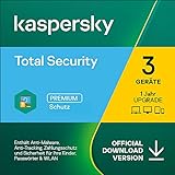 Kaspersky Total Security 2022 Upgrade | 3 Geräte | 1 Jahr | PC/Mac/Mobile | Aktivierungscode per Email