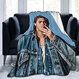 Dacre Schauspieler Montgomery bedruckte Decke Überwurf Leicht Super Weich Micro-Fleece Überwurf Decken Passend für Couch Bett Wohnzimmer Sofa Stuhl - Schwarz