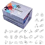 DDHH Adventskalender 2021 Weihnachten Adventskalender Blind Box 24 Stück Metall Puzzle Spiele Unlinking IQ Games Set (24 Stück)