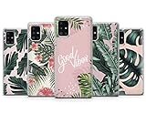 Palm Leaf Samsung Phone Summer Good Vibes Phone Cover Fits for Samsung S21, S20, S10, A12, A70, A72, Pro, Ultra, Note, Edge, Lite (Design 2, Samsung S8 Plus)