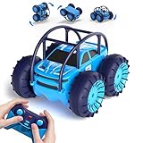 MaxTronic Direktladung Ferngesteuertes Auto mit LED Licht, Amphibien Wasserdichter RC Stunt Auto 360° Flips, 4WD 15KM/H Offroad 2.4G MonsterTruck Spielzeug Mädche Jungen für Kinder ab 3 J