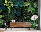 3D Effekt Tapete Vlies Tapete Riesen Dschungel Blätter 3D Fototapete Wanddekoration Wandbild