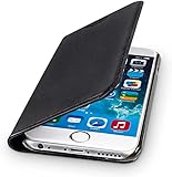 WIIUKA Echt Ledertasche -TRAVEL- für Apple iPhone 6S und iPhone 6 mit Kartenfach, extra Dünn, Tasche Schwarz, Leder Hülle kompatibel mit iPhone 6/6S