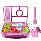 Demiue Lunchbox für Kinder, Bento-Box für Erwachsene, Lunchbehälter für Erwachsene/Kinder/Kleinkinder, 5 Fächer, spülmaschinen- und gefriergeeignet, BPA-frei (lila)