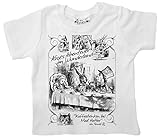 Dirty Fingers, Alice's Abenteuer im Wunderland, Kaffeetrinken Mad Hatter, T-Shirt, 24-36m, Weiß