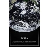 Douyulong Art Kunstdrucke Replik Schwarz-Weiß-Poster der Mond-Erde aus dem Weltraum gesehen für Wohnzimmer-Wohnkultur-Wandbild 60x90cm