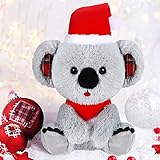 Weihnachten Gekleidete Kuscheltiere Plüsch Chow Plüschpuppe Weihnachten Kuscheltiere Urlaub Kuscheltiere Weihnachten Hund Kuscheltier mit Weihnachtsmütze, 8 Zoll (Koala Stil)
