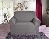 Elegant Comfort Collection Luxuriöser Weicher Stuhl aus Jersey-Stretch SliPCOVER, Grau