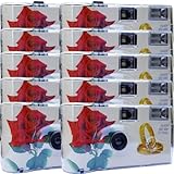 10x 1A PHOTO PORST Einwegkamera Partykamera Hochzeitskamera Edition rote Rose+Ringe je 27 Aufnahmen (10er Pack)