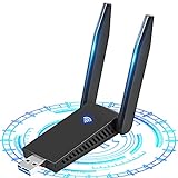 NETVIP WLAN Stick 1200Mbit/s, WLAN Adapter DualBand 867Mbit/s (5GHz), 433Mbit/s (2,4GHz) Netzwerk Empfänger für Desktop Laptop PC, USB 3.0 WiFi Adapter Kompatibel mit Windows 10/8.1/8/7 und Mac OS