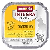 animonda Integra Protect Katze Sensitive, Diät Katzenfutter, Nassfutter bei Futtermittelallergie, Huhn Pur, 16 x 100 g