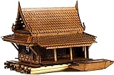 UNIQUES ADDICT STORE Traditionelle thailändische Kunst | Wasserhausmodell | Sperrholz leichte Kunst | Einzigartige Heimdekoration |