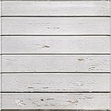 Commomy 10 Stück 3D Wandpaneele Selbstklebend Holzoptik 30 x 30 cm, Weiß Holzoptik Holzimitat Wandverkleidung, 3D-Bauernhaus-Holzplatten, für Innerwand, Wohnzimmer, S