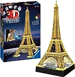 Ravensburger 3D Puzzle Eiffelturm in Paris bei Nacht 12579 - leuchtet im Dunkeln - 216 Teile - ab 10 Jahren